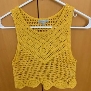 Charlotte Russe Gold Knit Embroidered Top